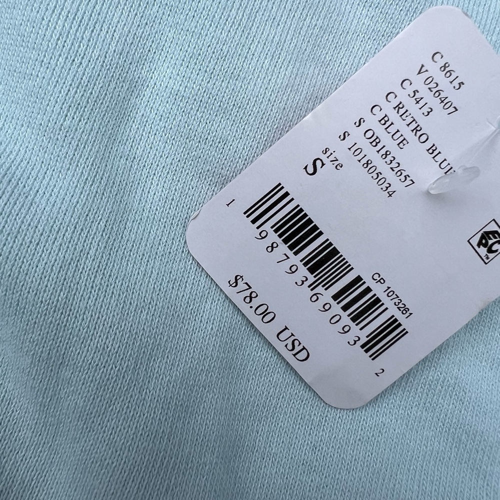 Z956. Free People First Place Pullover Light Blue Layered Crop Sweatshirt NWT - Picture 5 of 5